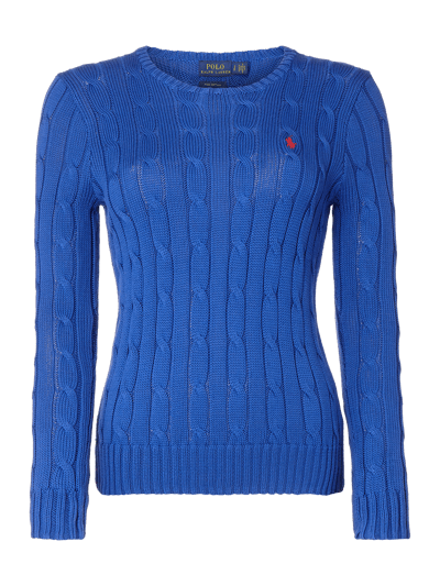 Polo Ralph Lauren Pullover mit Zopfmuster Blau 1