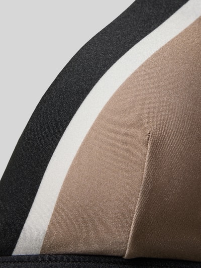 Produktfoto, Bikini-Oberteil im Colour-Blocking-Design von JOOP! Collection in Schwarz, Weiß und Braun, glatter Stretch-Material-Mix