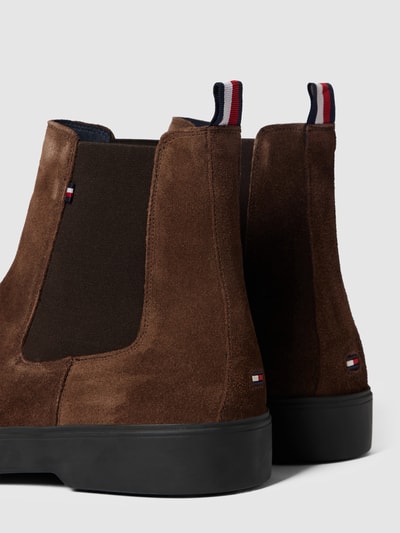 Tommy Hilfiger Chelsea boots met rubberen inzetten Donkerbruin - 3