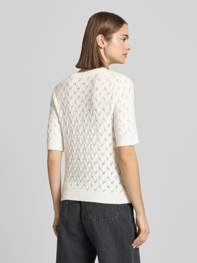 PIECES Regular Fit Pullover mit Woll-Anteil Modell 'LELOU' Weiss 5