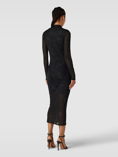 HUGO Midikleid mit Effektgarn Modell 'NASUSE' Metallic Black 5