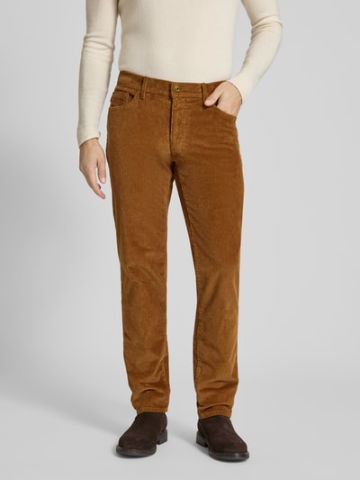 Brax Corduroy broek in 5-pocketmodel, model 'Cadiz' Middenbruin - 4
