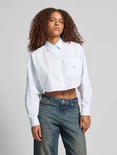 Calvin Klein Jeans Korte overhemdblouse met labelpatch Wit - 4