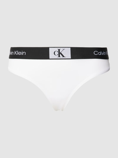 Calvin Klein Underwear Stringi z elastycznym paskiem z logo model ‘MODERN THONG’ Biały 2