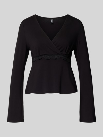ONLY Slim fit shirt met lange mouwen van viscosemix model 'SINI' Zwart - 2