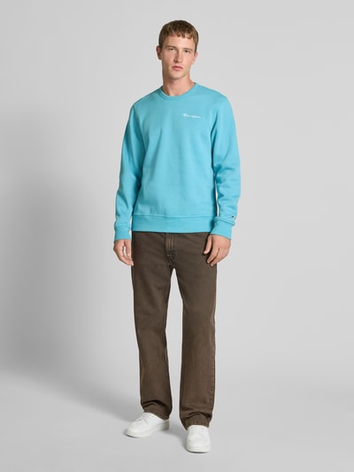 CHAMPION Sweatshirt met labelstitching Oceaanblauw - 1