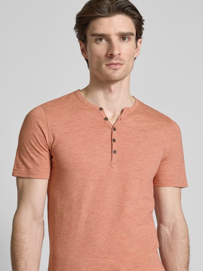 MCNEAL T-shirt met korte knoopsluiting Terracotta - 3