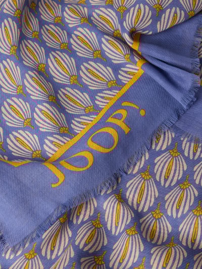 JOOP! Sjaal met franjes, model 'ALEA' Blauw - 2