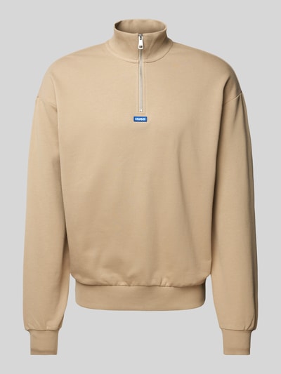 Hugo Blue Sweatshirt mit Stehkragen Modell 'Neeler' Beige 2