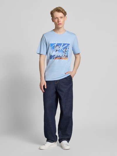 Jack & Jones T-Shirt mit Rundhalsausschnitt Modell 'COLTON' Hellblau 1