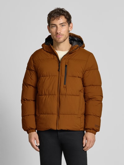 Tom Tailor Denim Gewatteerd regular fit jack met capuchon Camel - 4