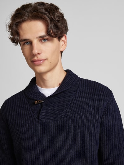 Superdry Strickpullover mit Stehkragen Dunkelblau 3