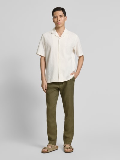 Gant Relaxed Fit Leinenhose mit Tunnelzug Oliv 1