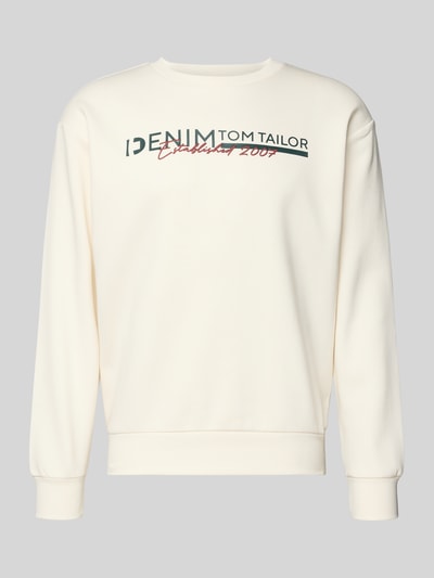Tom Tailor Denim Regular fit sweatshirt van katoenmix Offwhite - 2