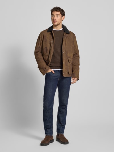 Casual Friday Gebreide pullover van wolmix, model 'KARL' Donkerbruin - 1