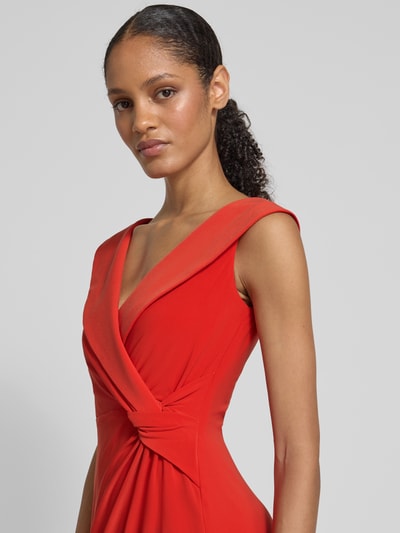 Lauren Ralph Lauren Abendkleid mit V-Ausschnitt Modell 'LEONIDAS' Rot 3