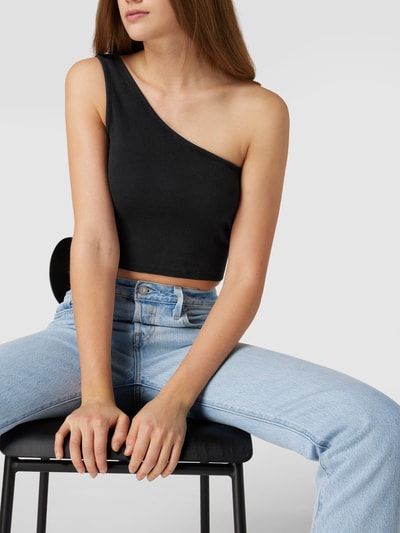 Review Cropped One-Shoulder-Top Anthrazit 3