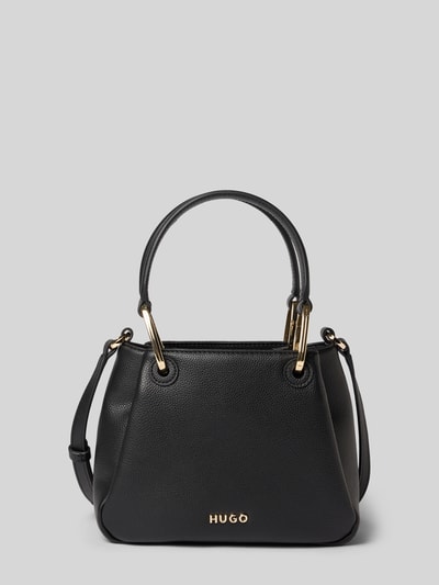 Produktfoto, schwarze Umhängetasche im Leder-Optik Modell 'Orin 2.0_Tote Mini' von HUGO, glatte Struktur, goldene Details, Damen Umhängetasche von HUGO