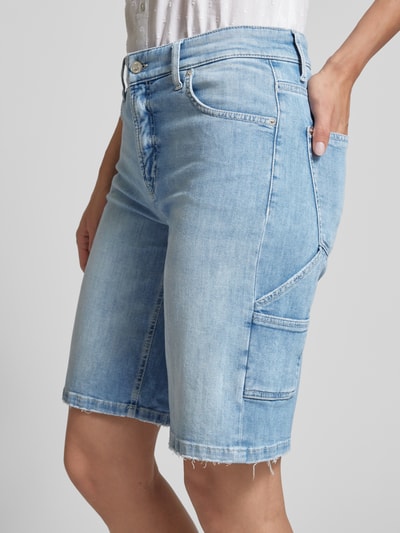Cambio Regular fit korte jeans met zakken op de pijp, model 'ALIA' Lichtblauw - 2