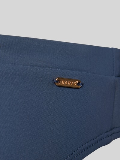 Produktfoto, Bikini-Slip mit Label-Detail Modell 'SOLID' von Barts in Dunkelblau, Material-Mix mit Stretch-Anteil, Damen, Regular-Fit, Detailaufnahme