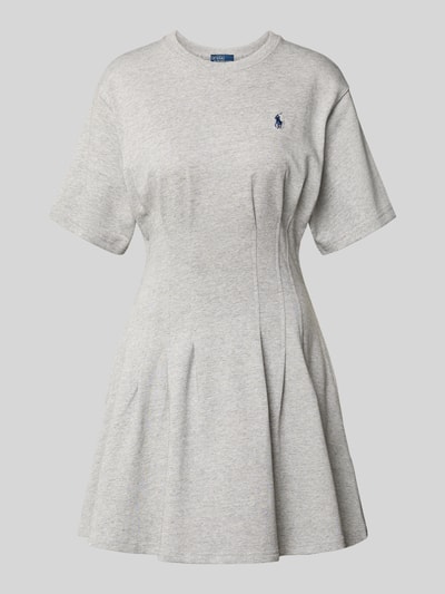 Polo Ralph Lauren Leicht ausgestelltes Sweatkleid aus reiner Baumwolle Hellgrau Melange 2