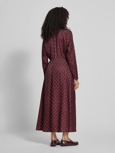 Jake*s Collection Maxi-jurk met druppelvormige hals Aubergine - 5