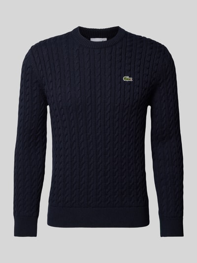 Lacoste Strickpullover mit Label-Detail Dunkelblau 2