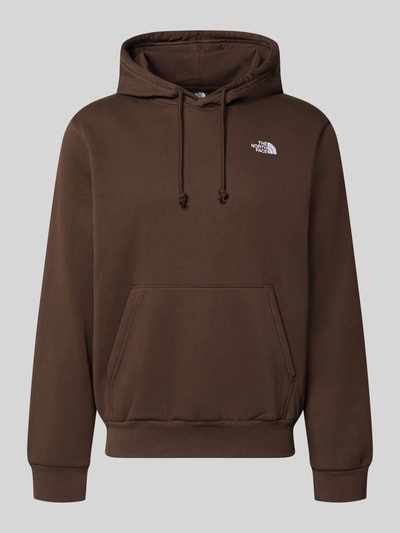 Produktfoto, brauner Regular Fit Hoodie mit Känguru-Tasche Modell "EVOLUTION" von The North Face, Baumwoll-Mix, Logo-Stitching