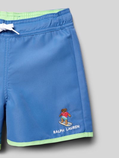 Polo Ralph Lauren Kids regular fit zwembroek met trekkoord en Polo Bear Koningsblauw - 2
