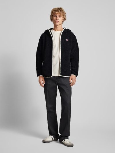 Tommy Jeans Sherpa jacket met labelpatch Zwart - 1