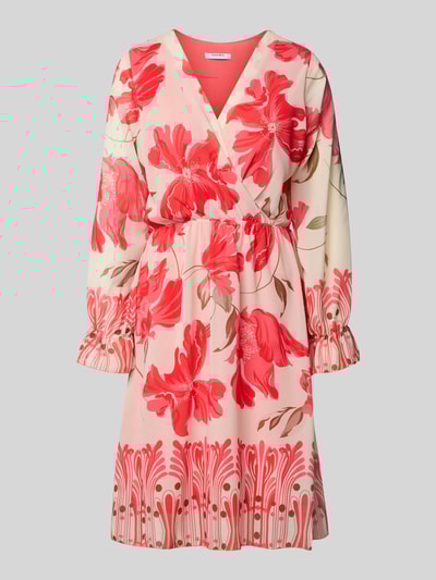 ZABAIONE Knielanges Kleid mit V-Ausschnitt Rosa 2