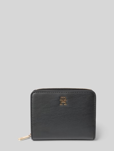 Tommy Hilfiger Portemonnee met logo-applicatie, model 'ICON MED ZA FLAP' Zwart - 1