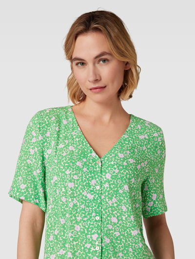Jake*s Casual Bluzka koszulowa z wiskozy z kwiatowym wzorem Trawiasty zielony 3