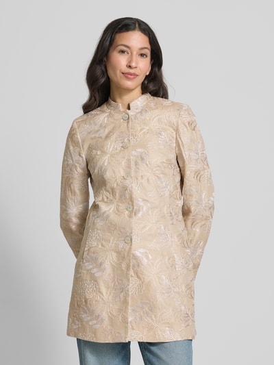 WHITE LABEL Lange blazer met opstaande kraag Zand - 4