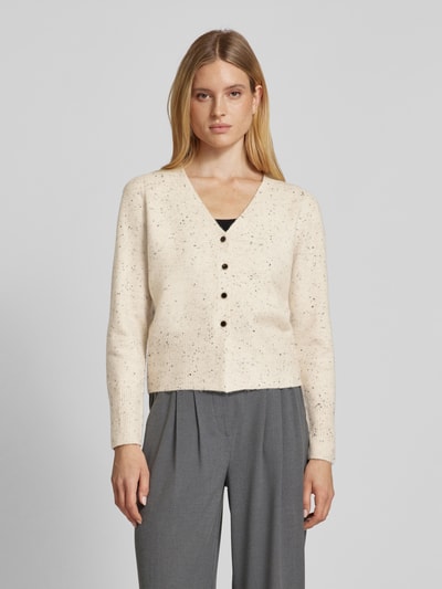 Neo Noir Cardigan mit V-Ausschnitt Modell 'Hunter' Beige 4