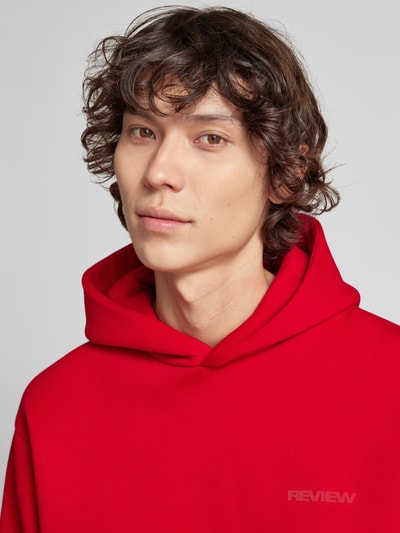 REVIEW Essentials hoodie met logo Rood - 3