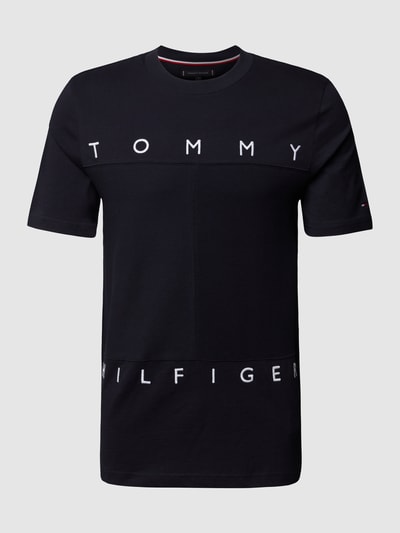 Tommy Hilfiger T-Shirt mit Label-Schriftzug Marine 2