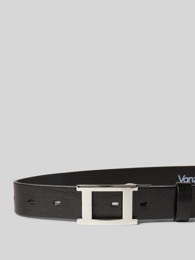 Vanzetti Skórzany pasek z klamrą na pin Czarny 2