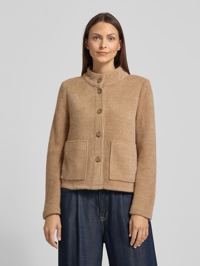 Betty Barclay Strickjacke mit Stehkragen und aufgesetzten Taschen Camel 4