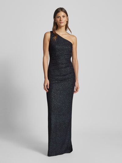 Jake*s Cocktail Maxikleid in One-Shoulder-Träger Metallic Blue Melange 4