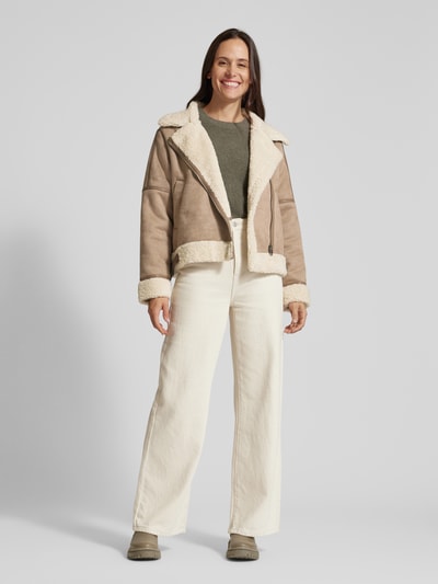 moves Jacke mit asymmetrischem Reißverschluss Modell 'Elira 3669' Beige 1