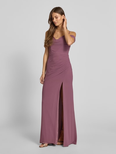 Mascara Abendkleid mit Beinschlitz Altrosa 1
