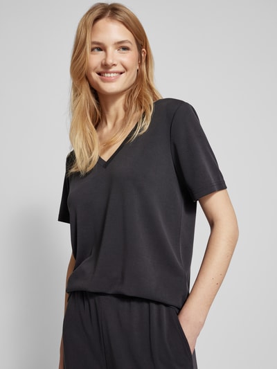 Jake*s Casual T-Shirt mit V-Ausschnitt Black 3