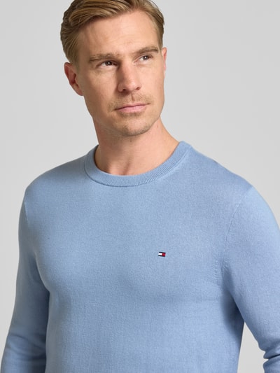Tommy Hilfiger Regular Fit Strickpullover aus Baumwoll-Kaschmir-Mix Jeansblau 3