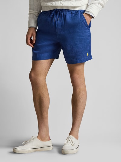 Polo Ralph Lauren Leinenshorts mit Tunnelzugbund und Logo Stitching Rauchblau 4