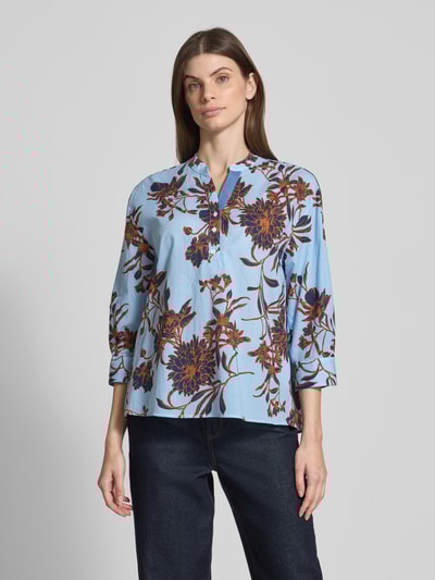 More & More Regular Fit Bluse im Allover-Look mit 3/4-Arm Bleu 4