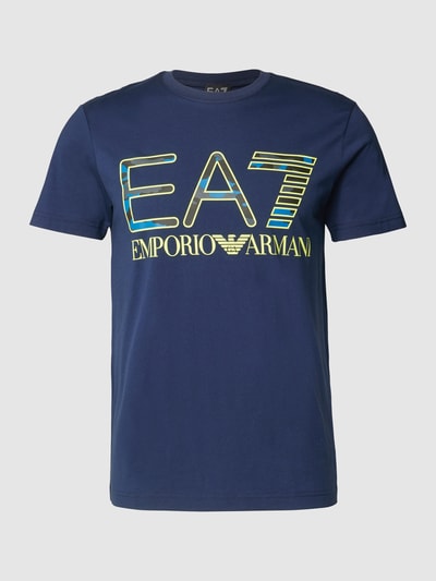 EA7 Emporio Armani T-Shirt mit Label-Print Marine 2