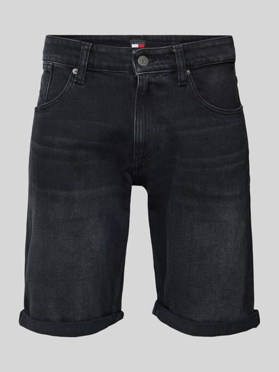 Tommy Jeans Slim fit korte jeans met labelstitching, model 'RONNIE' Zwart - 2