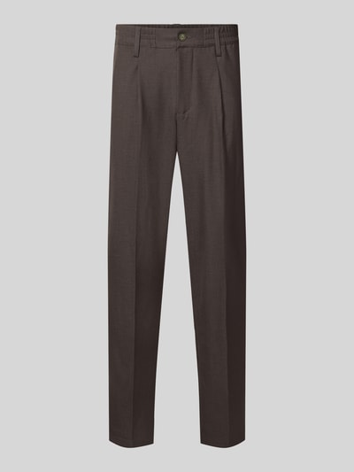 Produktfoto, Stoffhose mit Bügelfalte Modell 'MARC' von Casual Friday, braun, gerade Form, elastischer Bund, Material-Mix mit Viskose-Anteil