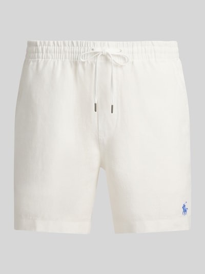 Polo Ralph Lauren Leinenshorts mit Tunnelzugbund und Logo Stitching Offwhite 2